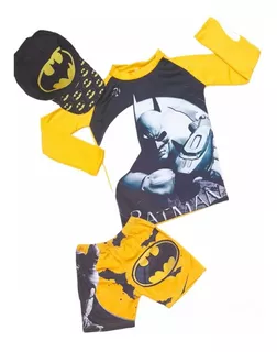 Traje De Baño Batman Para Niño - Buzo, Bóxer Y Gorra