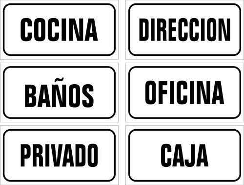Combo Carteles Señalización Interior Personalizados C-02-132 Blanco