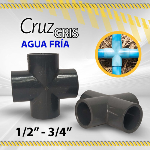 Cruz Gris De Pvc Agua Fria - 1/2 (05713) 3/4 (05714)