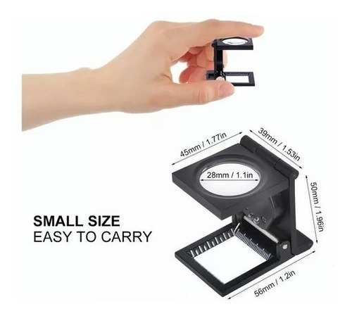 Lupa Cuenta Hilos 10x28mm 10x Lupa Plegable Con Bolsa