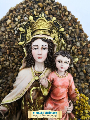 Imagen 3 de 7 de Imagen De Pared Virgen Del Carmen Con Pila Para Agua Bendita