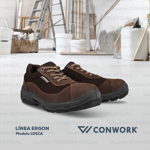 Imagen 9 de 10 de Calzado Conwork Ergon 105za Chocolate Doble Frontura Marron