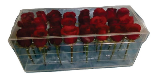 2 Caja En Acrilico 40*15*15  Para Flores 24 Rosas Recuerdo