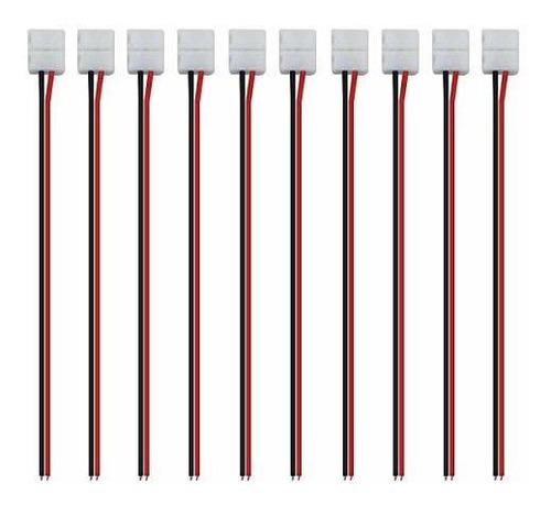 Icreating 8 Mm 2 Pin Conector De Tira Led Con Cable Flexible