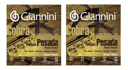 Encordoamento Giannini Viola Caipira Pesada 2 Unidades