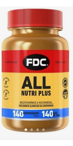 Multivitamínico All Nutri Plus 140 Comprimidos Fdc Vitaminas