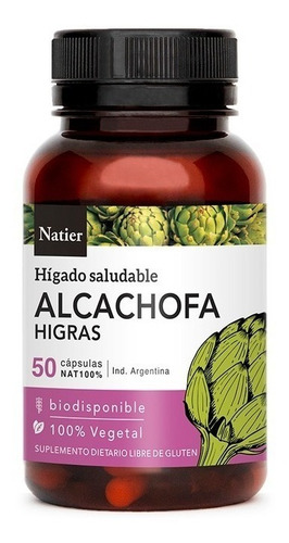 Alcachofa Natier X50 Caps Hígado Graso Disminuye Colesterol