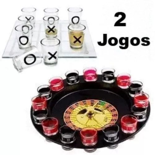 2 Jogos- Jogo D Velha +roleta Bebida Tequila Drink Destilado