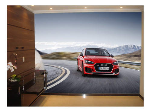 Papel De Parede 3d Carro Sport Audi Rs Vermelho M² Car05