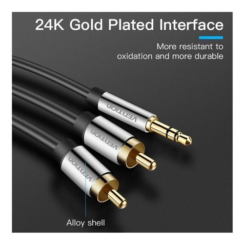 Imagen 2 de 6 de Cable Audio Spica 3.5 A Rca X 2 50 Centimetros Bcfbf Vention