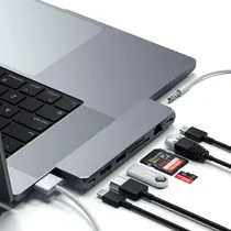 Comprar Hub Adaptador Multiportas Satechi Pro Max com HDMI 4K 60hz, USB-4, USB-C, USB, Audio P2, Leitor de Cartões Micro SD, Rede Gigabit - Cinza Espacial