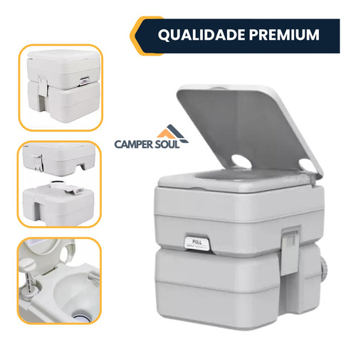 Vaso Sanitário Portátil 20 Litros Banheiro Químico Motorhome