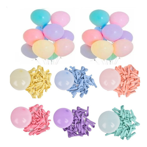 100 Globos Latex Colores Pastel Macarron # 9 Colores Pastel Color Combinacion Especial Indicar Como