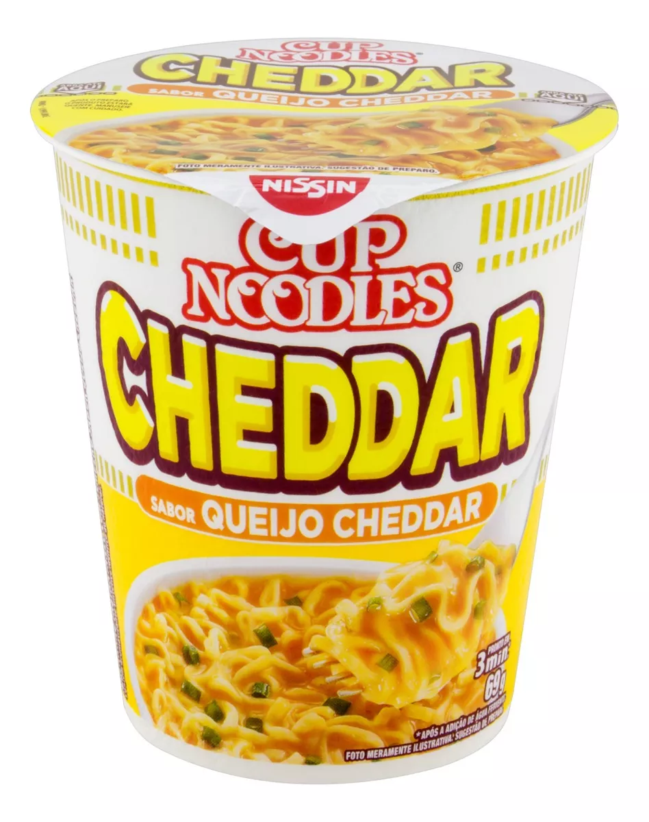 Primeira imagem para pesquisa de caixa cup noodles text cup noodles cheddar caixa com 24 unidades 69g