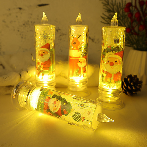 Lámpara De Noche Con Luz De Vela Led De Cristal, 10 Unidades