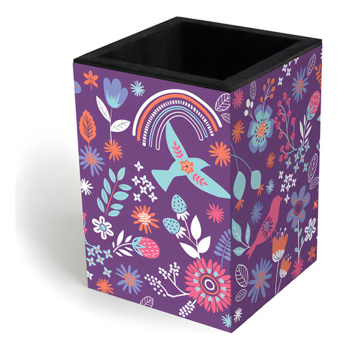 Porta Lápis Em Mdf Alegria 7x7x10 Cm 5167 - Fina Ideia