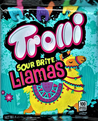 Trolli Sour Brite Llamas Gummi Candy, 4.25 Onzas (1 Bolsa)