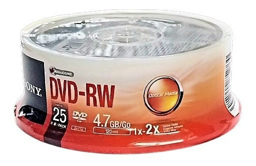 Cono X 25 Discos Dvd-rw Regrabable De 4.7gb 2x 120min Sony