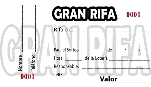 Talonario De Rifa - Triple (000-999)