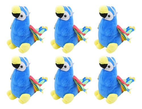 Peluches Mayoreo 6 Pz Guacamaya Parlanchina Azul Ch Ranizzim