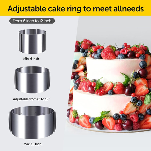 Juego De 3 Anillos De Mousse Para Tarta, 6 A 12 Pulgadas, An