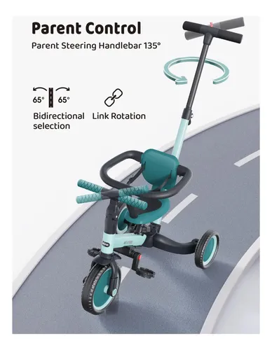 newyoo TR008 Triciclos para Niños Pequeños De 1 a 3 Años, Triciclo 5 En 1 con Manija De Empuje, Bicicleta Sin Pedales para Niños Pequeños, Regalo De Cumpleaños para Niño y Niña