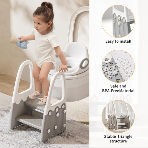 Taburete Joylico De Dos Escalones Con Pasamanos Para Bebés Y