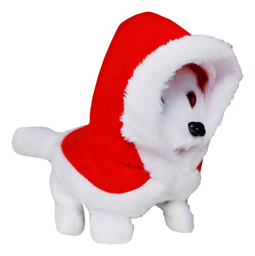 Cachorro Musical Pelúcia Natal 13 Cm - Roupa Papai Noel