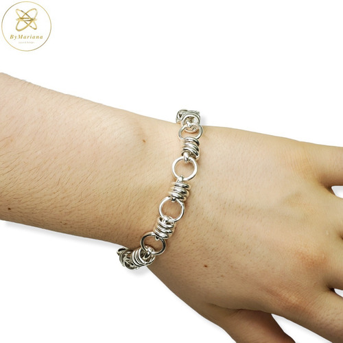 Imagen 5 de 7 de Pulsera Plata Argollas Redondas Chicas Y Grandes