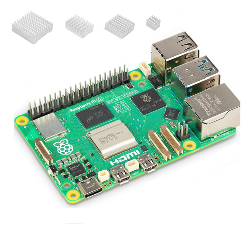 Placa Raspberry Pi 5 De 8 Gb De Ram Con Disipadores De Calor