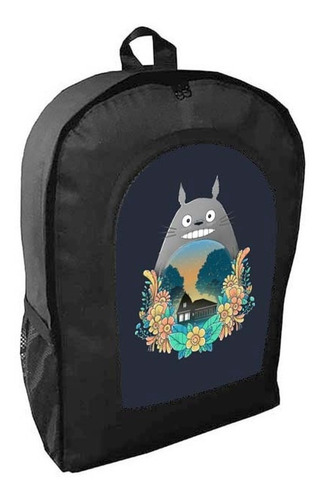 Mochila Negra Totoro Adulto / Escolar W9