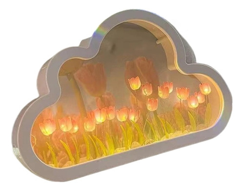 Diy Cloud Tulip Led Night Light Enfeites De Quarto De Menina