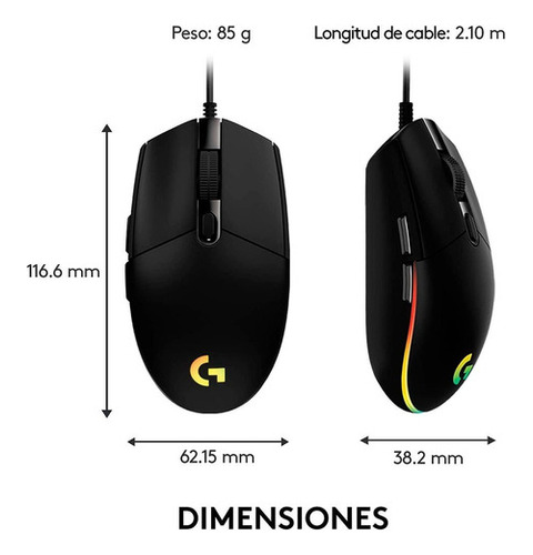 Mouse Gamer Logitech G203 Rgb Lighsync 6 Botones 8000 Dpi