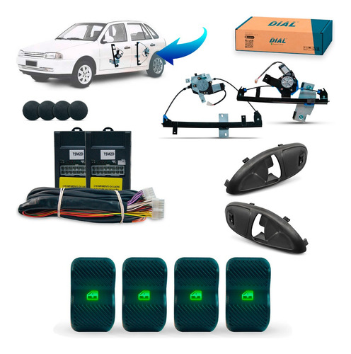 Kit Vidro Eletrico Gol Parati 4p Completo G2 - Grafite