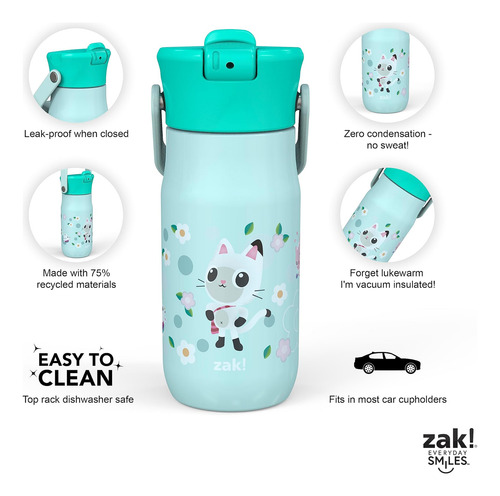 Zak Designs Harmony Gabbys Dollhouse Kid Botella De Agua Par