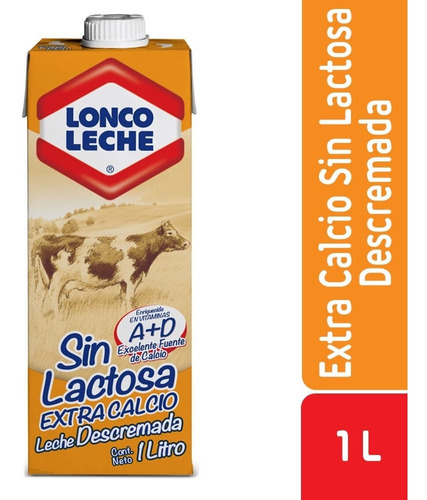 Leche Descremada Sin Lactosa Extra Calcio Loncoleche 1 L