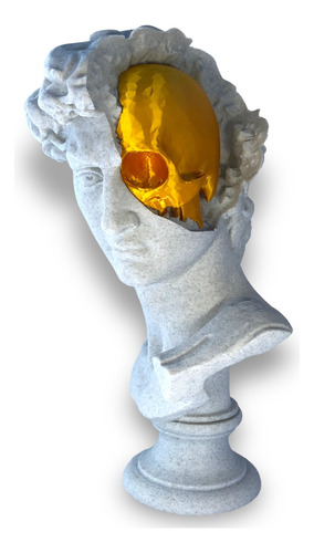 Escultura Busto David Estatua Craneo Decorativo Figura