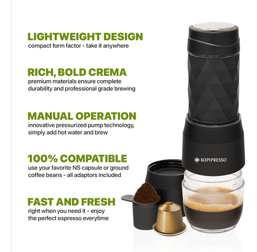 Kopipresso Espresso Press Cafetera Espresso Compacta Port...