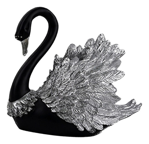 Estatua De Cisne Negro Decorativa Elegante De Resina Para Ma