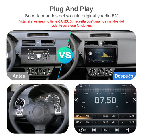 Zk Estéreo Carplay Ram 2gb Para Suzuki Swift 2003-2010 100