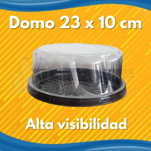 Torteras Plásticas Desechables Con Domo 23x10 Cm