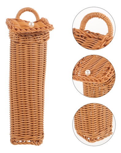 Cesta Colgante De Ratán Para Baño Con Macetas