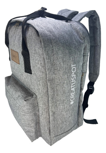 Mochila Matera Porta Notebook Urbana Mate Bolso Premium Set Matero Color Gris Para Termo Mate Bombilla The Mate Spot