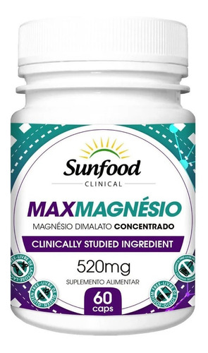 Dimalato Magnesio Puro Concentrado 520mg 60 Caps. Sunfood 