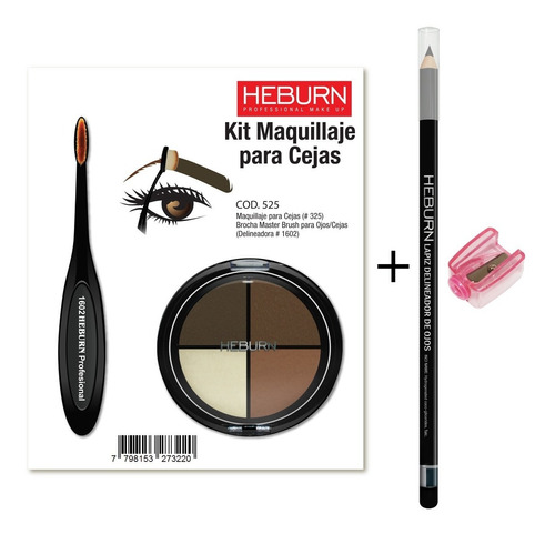 Heburn Profesional Kit 525 Cejas = Set Maquillaje + Brocha | MercadoLibre
