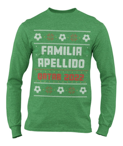 Playera Personalizada Familia -larga-ugly Sweater-qatar 2022