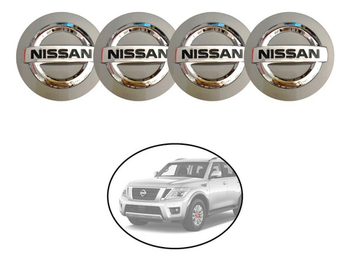 Kit De 4 Centros De Rin Nissan Armada 2005-2021 85 Mm Gris