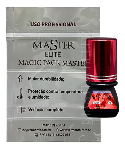Adhesivo para extensiones de pestañas Elite Master Hs Ruby, 3 ml, color negro