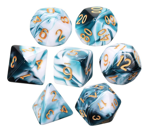 Set Poliédrico De 7 Piezas Para Juegos De Rol Dnd