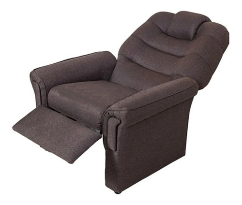 Poltrona reclinable Tu Sillon Ya Reclinable Reclinable Simple de 1 cuerpo color marrón oscuro de chenille y patas color negro de plástico